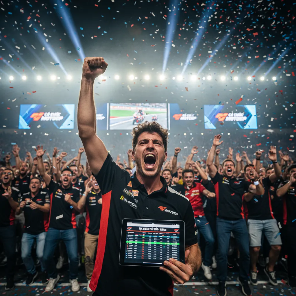 Tay đua MotoGP ăn mừng chiến thắng